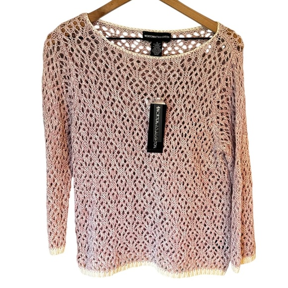 NWT Norton Mcnaughton Women’s South Beach Lilac Jasper Open Knit Sweater Sz S - Picture 1 of 6